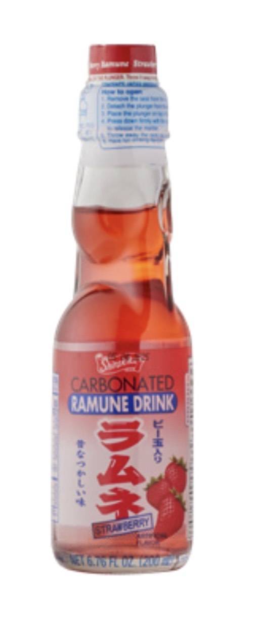 Ramune Strawberry (Japanese carbonated soft drink)