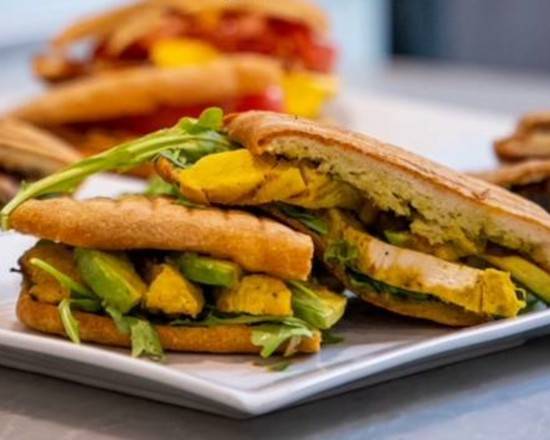 Roasted Chicken with Spinach and Avocado Panini