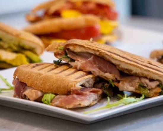 Prosciutto Arugula Panini with Balsamic Glaze