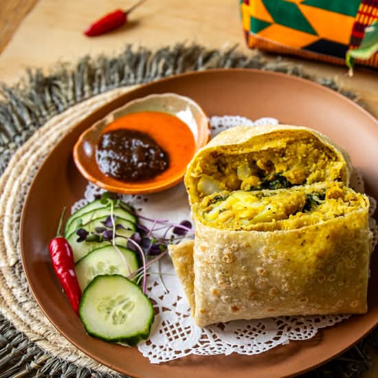 Cury Chick'n Roti & Salad