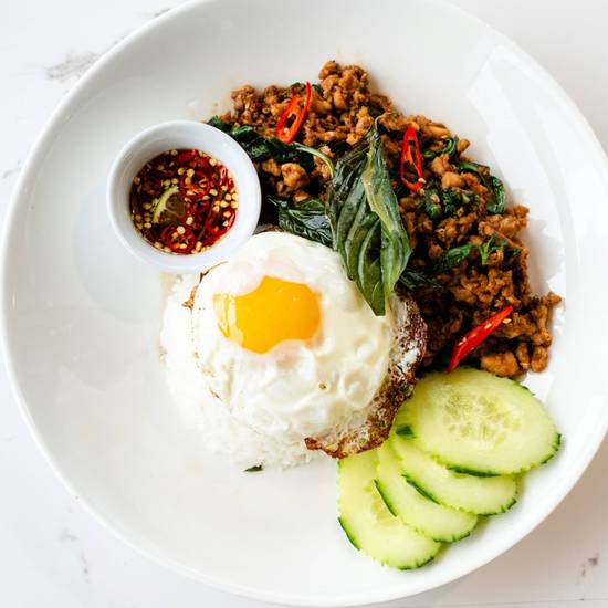 Pad Ga Pao with Fired egg