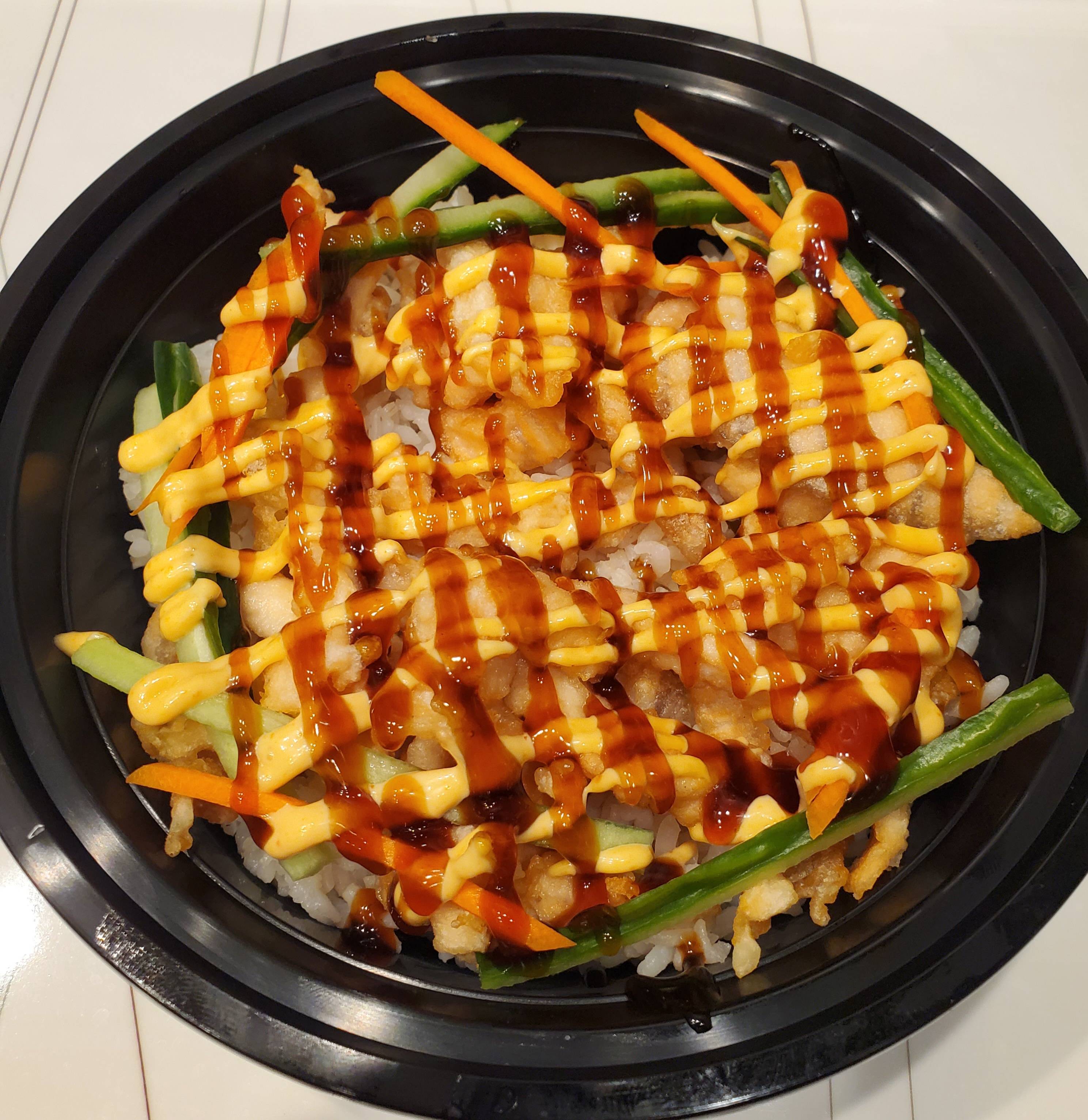 Tempura Salmon Rice Bowl