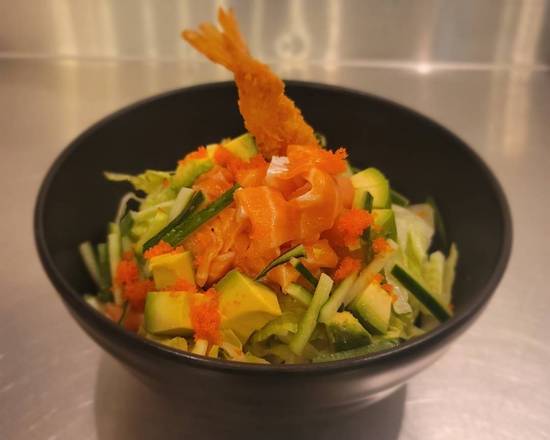 Poké au Thon-Crevette tempura/ Tuna-shrimp tempura Poké