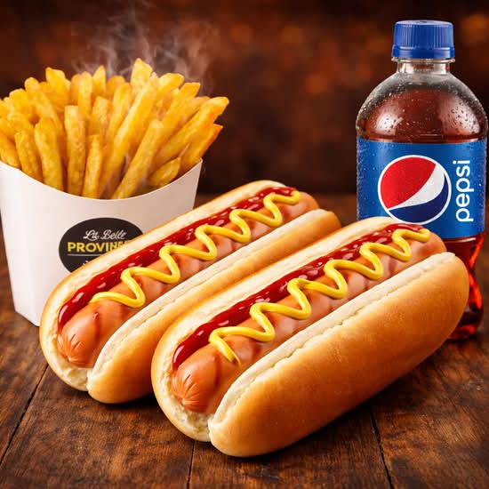 Trio - 2 x Hot dogs vapeur / 2 x Steamed Hot Dog Trio
