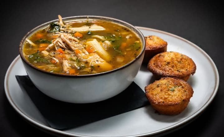 Chicken Noodle Soup and Cornbread