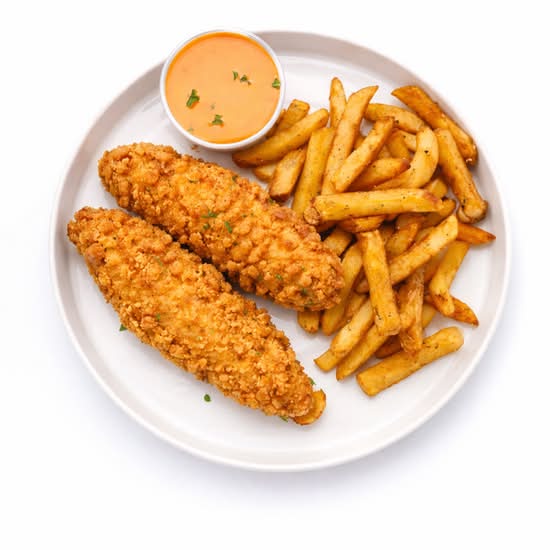2 tendres de poulet avec frites - Enfant / 2 chicken tenders with fries - Kids