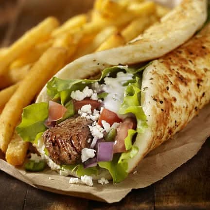 Pork Souvlaki Pita Wrap