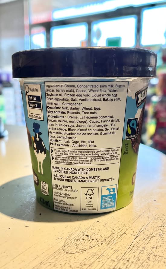BEN & JERRY'S  ( Carré au Fudge) 473ml