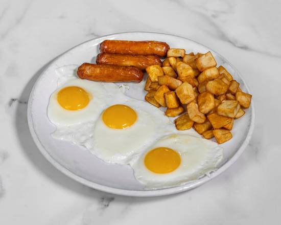 3 Eggs, Bacon, Sausage, or Ham and Toast