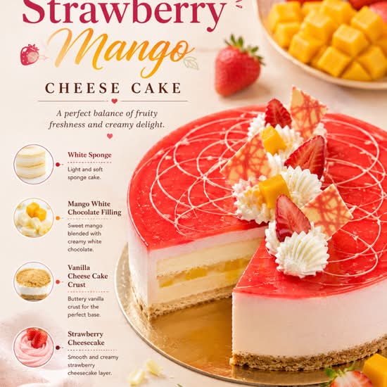 8″ Strawberry Mango Cheesecake