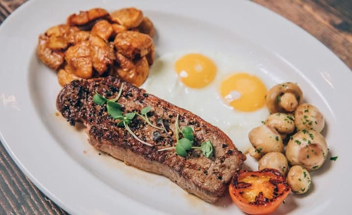 Grilled Ribeye Steak and Eggs