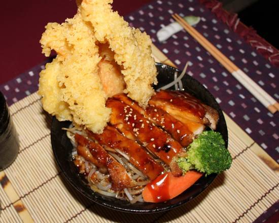 Tempura and Chicken Teriyaki Don