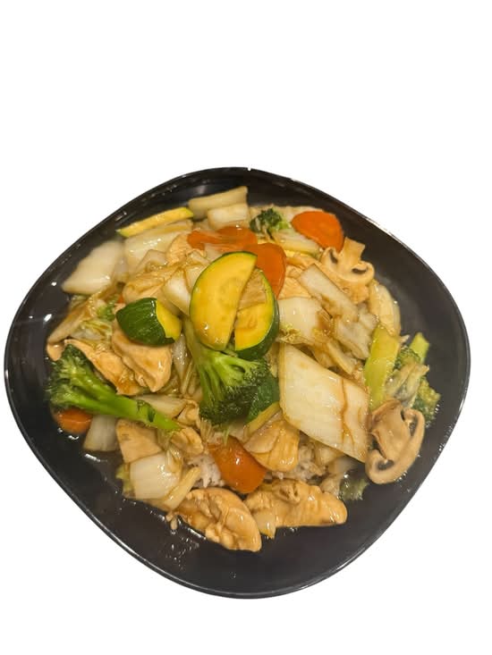 Steam Rich  Chicken or Beef with Vegetables (Riz Blanc Poulet Ou Boeuf Avec Légumes)