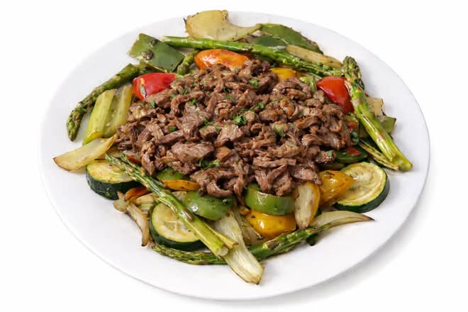 Légumes grillé avec Steak / Grilled vegetables with Steak