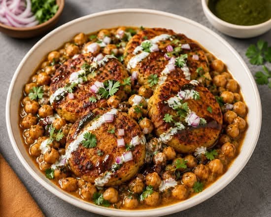 Aloo Tikki with Chana