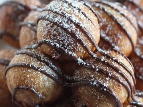 Fried Dough with Sugar and Milk Chocolate