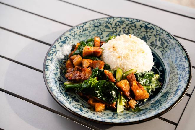Gai-lan and Pork Belly ( NOT Gluten Free )