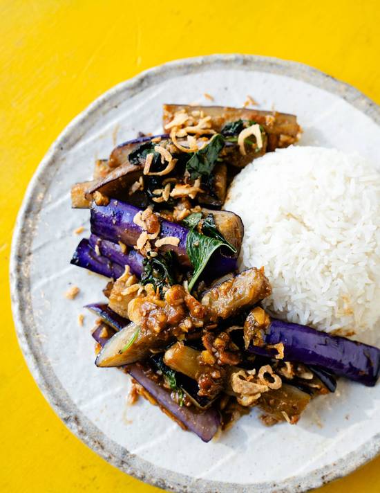 Stirfry Eggplant with Soybean Paste ( NOT Gluten Free )