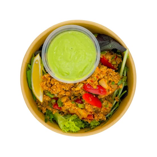 Quinoa Tabbouleh with Avocado Cucumber Dressing