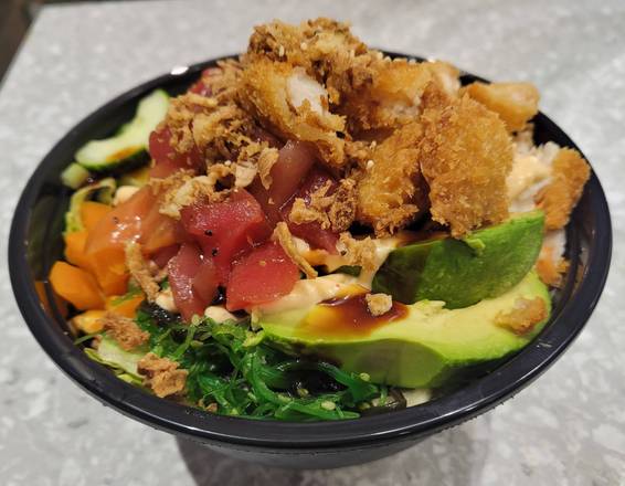P14-Poké Mix / Mix Poke: Thon, Saumon et Crevettes Tempuras