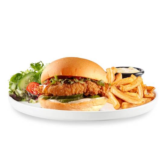 Burger de poulet croustillant