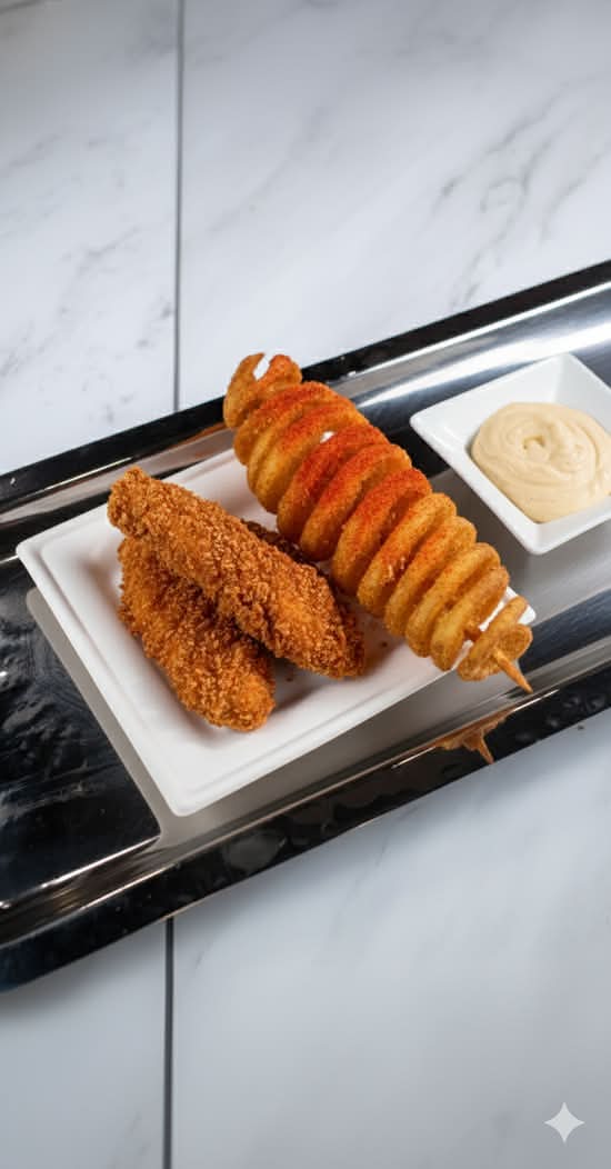 Chicken Strips 2 Pcs & Tornado Potato
