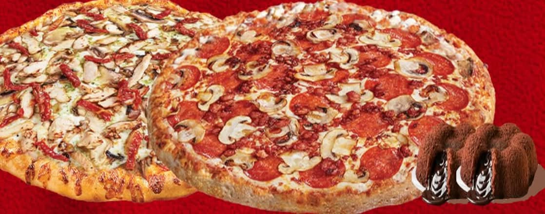 Godzilla  2 XL size Pizza + 1 Pcs of cheese cake