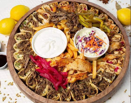 Mixed Chicken & Beef Saj Platter