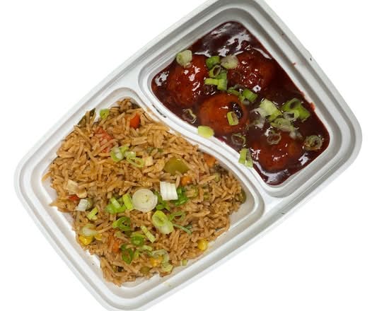 Chicken Manchurian and Fried Rice Bowl
