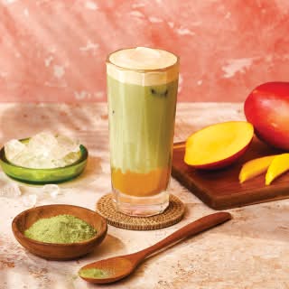 Iced Mango Matcha with Mango Cold Foam