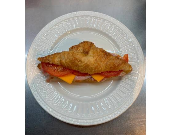 Ham cheese croissant sandwich