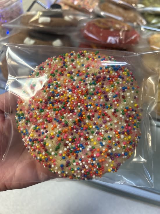 White chocolate sprinkle cookie