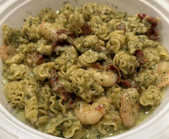 Radiatori Shrimp Pesto