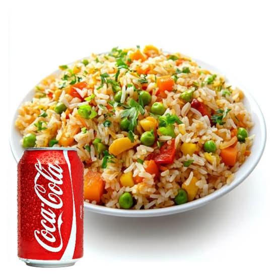 Veg Fried Rice with free soft drink