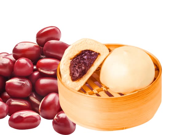51.Red Bean Paste Buns  (1pcs)/ / Bun pâte de haricots rouges/