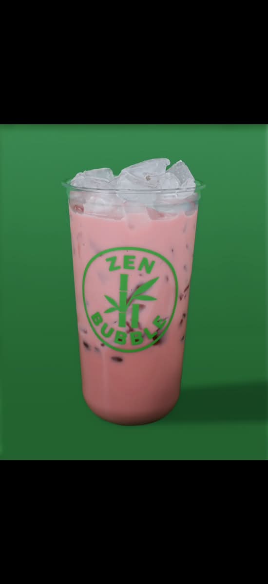 Thé au Lait a la  Framboise, Tapioca, et Rainbow Jelly