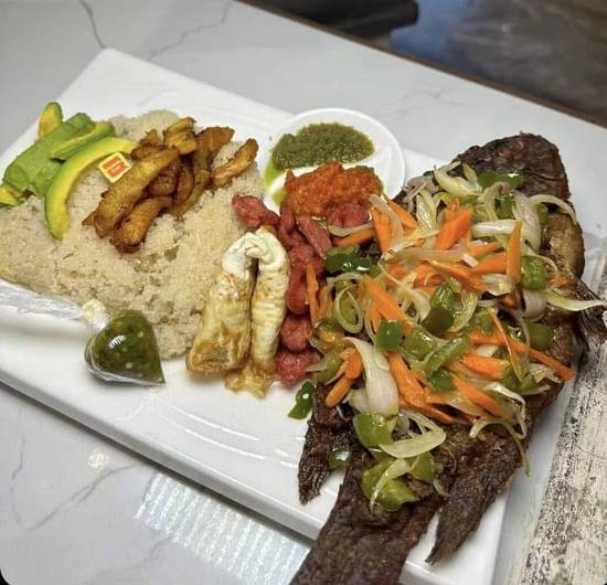 Acheke with Fried Tilapia