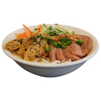 75. Veggie Grilled Minced Pork and Fried Roll / Bún Nem Nuớng, chả Giò 香茅燒稔肉春卷米粉