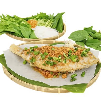 46. SG Golden Fish with Vermicelli, Mix Vegetable Tray and Pineapple Sauce