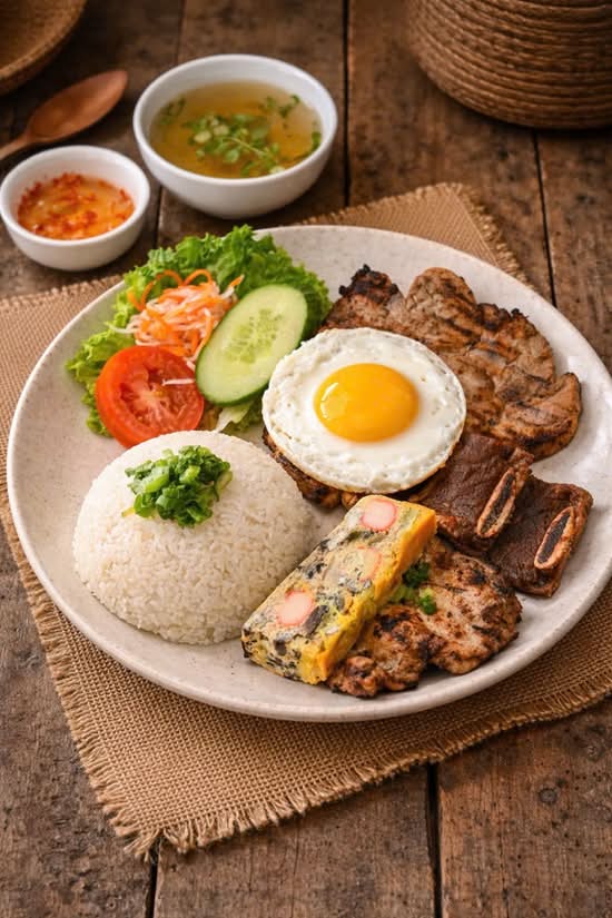 69. Cơm Tấm Đặc Biệt (Sườn, Cà, Bò, Trứng Ốp La, Chả Trứng)