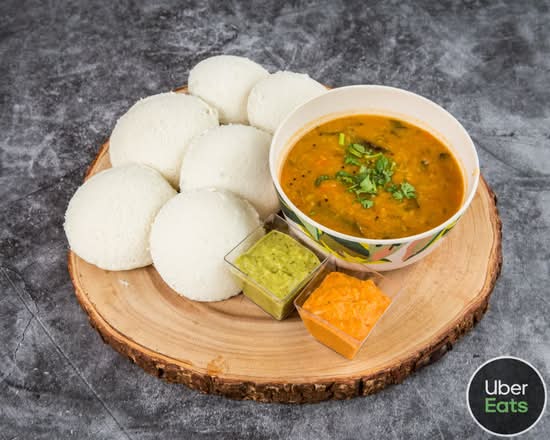 5 Piece Idly with Sambar & Chutney