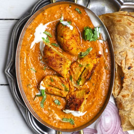 Malai chaap plate with gravy