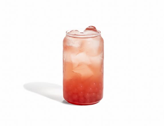 Thé glacé fraise et citron avec perles éclatantes / Strawberry & Lemon iced tea with popping pearls