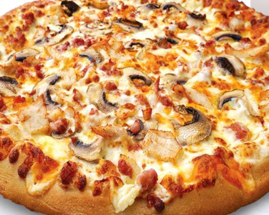 Chicken Bacon Alfredo Pizza