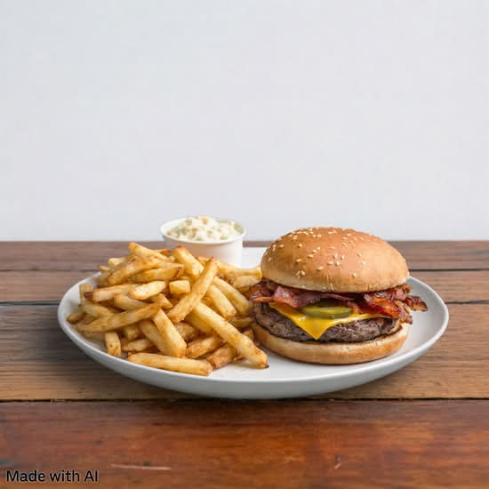 Assiette Cheeseburger Double Bacon / Bacon Double Cheeseburger Platter