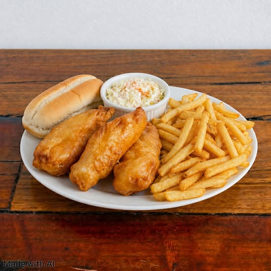 3 Morceaux Poisson Et Frites / 3 Pcs. Fish and Chips