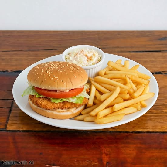 Assiette De Burger Au Poulet / Chicken Burger Platter