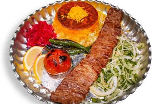 Barg Kebab with Yogurt & Drink