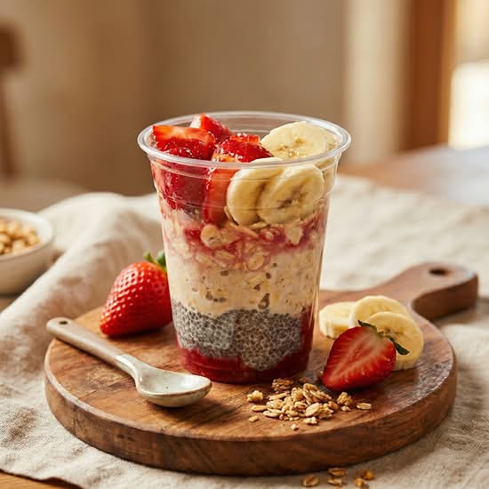 Strawberry Banana Chia Oats Cup