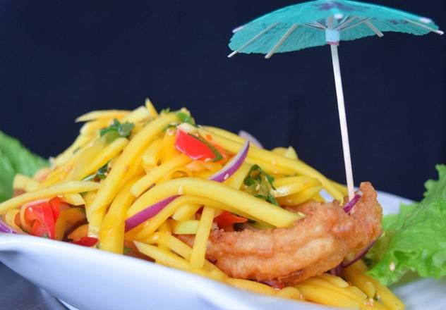 106. Fried Fish with Mango Salad